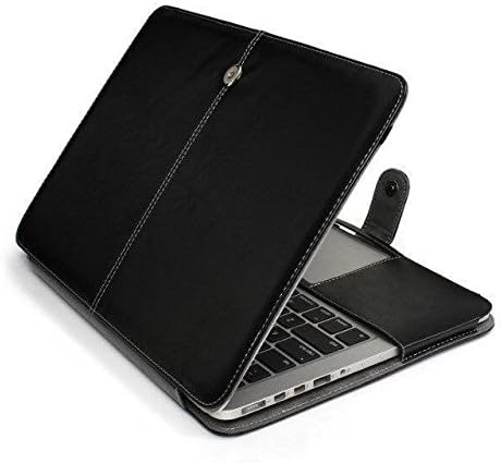 FCBB Business Smart Holster PU Leather Bag Case Cover for Apple Macbook (Macbook Air 11" Inch A1370 A1465, Black)