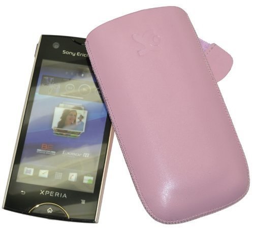Suncase Ledertasche (Lasche mit R&uuml;ckzugfunktion) f&uuml;r Sony Ericsson Xperia Ray rosa Preisvergleich