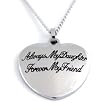 "ALWAYS MY DAUGHTER, FOREVER MY FRIEND" SMALL HEART PENDANT with 18" chain. For Mom, Mother or Daughter - Stainless Steel FREE Velvet Pouch