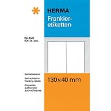 Produkt-Bild: Herma 4328 Frankier-Etiketten doppelt, 130 x 40 mm, 500 St&uuml;ck