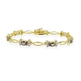 18K Gold Over Sterling Silver Genuine Mystic Topaz and Diamond Accent Bow Bracelet
