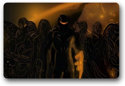 Legion Mass Effect Custom Outdoor Indoor Doormat Personalized Design Machine-Wahable Neoprene Rubber Doormat 23.6x15.7 Inch