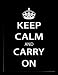 Keep Calm and Carry On (Motivational, Black) Black Wood-Mounted Art Poster Print - 13 X 19