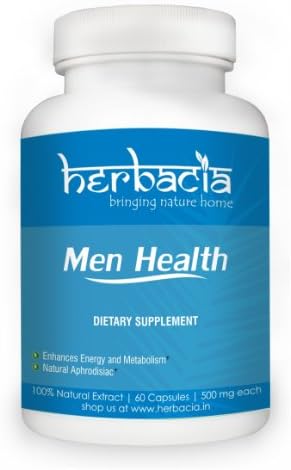 Herbaicia's Men Health Formula Boosts Libido High Energy Natural Performance Enhancer Supplement for Men 500 mg 60 Capsules