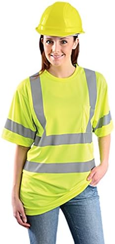 Classic Wicking Birdseye T-Shirt - Hi-Viz Safety Shirt ANSI Class 3 - LRG-YELLOW-