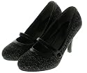 Couture Discount Damenpumps Fashion Tweed Pumps, High Heels, schwarz (P14)