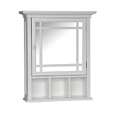 Elite Home Fashions Neal Collection Mirrored Medicine Cabinet, White