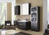 Badezimmer SANTANA Anthrazit 5-tlg Komplett Badmöbel SET5