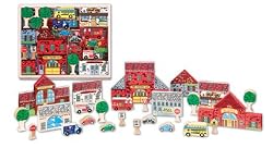 MELISSA & DOUG DELUXE 53 PIECE TOWN BLOCKS SET