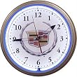 Cadillac Wreath Neon 20" Wall Clock Car Made In USA New