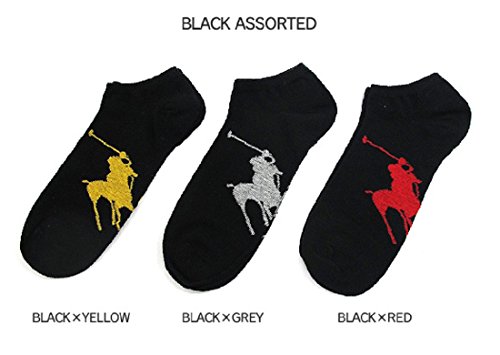 Polo Ralph Lauren Men 3 Pairs Pack No Show Cotton Socks, Black