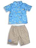 Buster Brown - Boys 2-Piece Short Set, Blue, Khaki