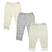 Luvable Friends 3-Pack Tapered Ankle Pants, Beige & Gray, 9-12 Months