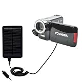 Solar Powered Rechargeable External Battery Pocket Charger for the Toshiba CAMILEO H30 HD Camcorder – uses Gomadic TipExchange Technology