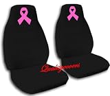 2 black with hot pink ribbon car seat covers for a 2000 Honda Civic.