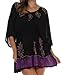 Sakkas Women's Embroidered Batik Gauzy Cotton Tunic Blouse