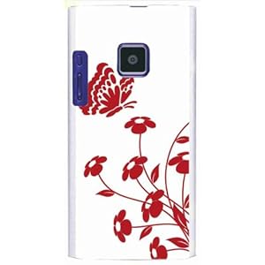 【クリックでお店のこの商品のページへ】sslink P-05D P-04D ディズニースマホ Disney Mobile on ハードケース ca700-5 花柄 シルエット 蝶 バタフライ スマホ ケース スマートフォン カバー カスタム ジャケット docomo： 家電・カメラ