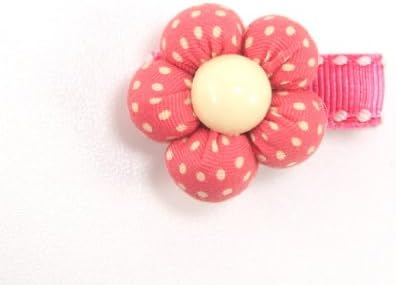 Polka Dots Blossom - Baby Girl & Toddler Hair Clip - Hot Pink