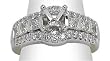 14K White Gold Diamond Engagement Ring Semimount - 1.25 Ct.