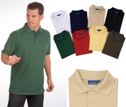 Pique Polo Shirt Halbarm Größe S schwarz (viele weitere Farben und Größen im Artikel auswählbar)