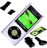6 Items Holiday Special Accessories Combo Bundle Premium Clear Silicone Gel Skin Case with Screen Guard Protector , USB Cars Auto Charger Adapter , USB Home Travel Wall Charger Adapter , Sports Adjustable Armband , Belt Clip for Apple Nano 5g 5th Generation New Model 2gb 4gb 8gb 16gb Video Music Mp3 Player
