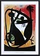 Art Poster Metal Framed Print - Femme, oiseaux, etoile I - Artist: Joan Miro- Poster Size: 19 X 27