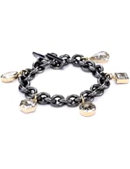 Moritz Glik "Kaleidoscope" 18K Gold Black and Yellow Diamond Charm Bracelet