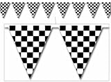 Beistle - 50532 - Checkered Pennant Banner- Pack of 12