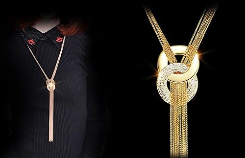Swenice Women's Fashion Long Sweater All Match Chain Tassel Necklace&amp;Pendant