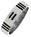 1/4 (6 mm) Sterling Silver Hand Made Stripes Ring