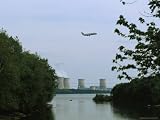 A Plane Flys over Three Mile Island and the Susquehanna River Artists Photographic Poster Print, 18x24