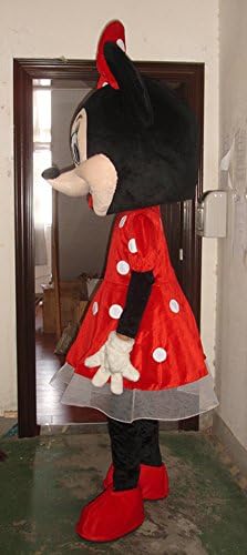 JWUP Red Minnie Mouse Mascot Costumes for Adults Christmas Halloween Outfit Fancy Dress