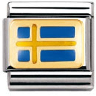 Nomination Composable Classic FLAGGE EUROPA Edelstahl, Email und 18K-Gold (SCHWEDEN) 03023 Preisvergleich