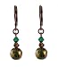 Earrings - E276 - Crystal and Copper Plated Polka Dot Glass Beads ~ Emerald Green