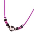 Purple Black Soccer Ball Girls Pendant Necklace Made in USA