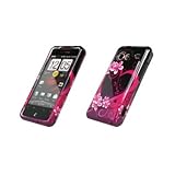 Premium Black with Pink Hearts and Flowers Design Snap-On Cover Hard Case C ....