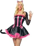 Pretty Feline Kitty Cat Outfit Sexy Adult Halloween Skimpy Dress Naughty Cute Sex Kitten Costume
