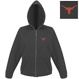 NCAA Texas Longhorns Antigua Ladies Black Front Zip Fleece Hoody