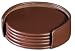 Chocolate Brown Leather 4 Coaster Set with Holder