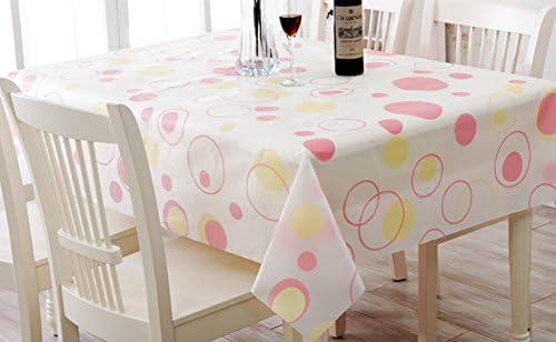 Rectangle Floral PVC Water Heat and Oil Resistant Tablecloth Soft Plastic Table Cover,51.18X70.86 inch (1, E)
