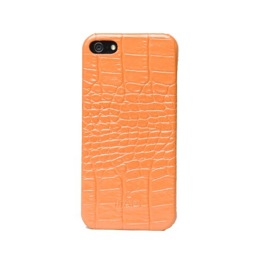 MAPi Cases Smyrna For iPhone 5 - Minimalist Thin Style, Leather Inlay For Engineered Protection, Croco Orange