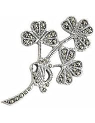 Sterling Silver Shamrock Spray brooch