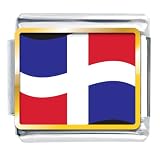Dominica Flag Italian Charms Bracelet Link