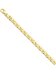 14k Yellow Gold 8in 6mm Hand-polished Fancy Link Chain Bracelet