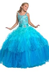 Girls Crystals Crystal Beaded Lace Glittering  Organza  Ball Gown Pageant Dress/Party Dress 