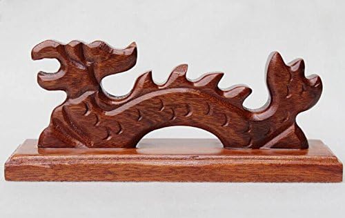 1pc Chinese Writing Brush Rack Red Sandalwood Dragon Shape Pen Rack Pen Rest