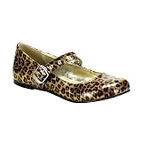 Gold Cheetah Print Cute Shoes Ballet Flat Mary Janes