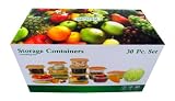 30 Piece Set 15 Plastic Storage Containers with Orange Lids 30 Piece Set 15 Plastic Storage Containers with Orange Lids