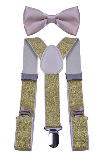 BODY STRENTH Kids Boys Girls Suspenders Strong Clips With Bow tie Set