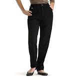 Lee Women's Petite Side Elastic Stretch Jean - Black - 350-6101a